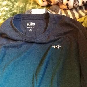 Mens long sleeve t shirt Hollister blue fades to g